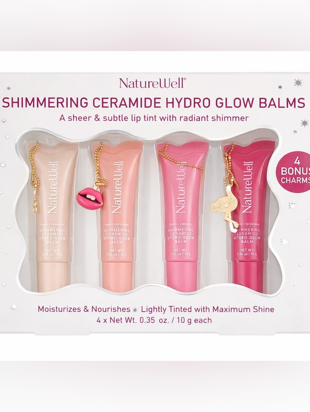 Shimmering Ceramide Hydro Glow Balms – Pink Set (4-Pack)